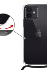Nomfy Hoesje Geschikt voor iPhone 12 Pro Max Hoesje Shock Proof Transparant Met Telefoonketting Case Shock Koord - Hoesje Geschikt voor iPhone 12 Pro Max Shock Proof Case Met Koord - Transparant