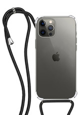 NoXx Hoes Geschikt voor iPhone 12 Pro Max Hoesje Transparant Met Telefoonkoord Cover Shock Proof Case Koord Hoes
