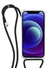 NoXx Hoes Geschikt voor iPhone 12 Pro Max Hoesje Transparant Met Telefoonkoord Cover Shock Proof Case Koord Hoes