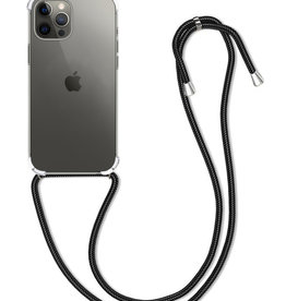 BASEY. BASEY. iPhone 12 Pro Max Hoesje Transparant Shockproof Met Zwart Koord