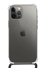 BASEY. iPhone 12 Pro Max Hoesje Koord Shock Proof Case - iPhone 12 Pro Max Hoes Transparant Koord - iPhone 12 Pro Max Hoes Met Koordje Cover - Transparant
