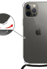 iPhone 12 Pro Hoesje Koord Shock Proof Transparant- iPhone 12 Pro Hoesje Met Koord Transparant Case Shock - Transparant