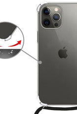 Nomfy Hoesje Geschikt voor iPhone 12 Pro Hoesje Shock Proof Transparant Met Telefoonketting Case Shock Koord - Hoesje Geschikt voor iPhone 12 Pro Shock Proof Case Met Koord - Transparant