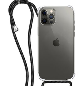 NoXx iPhone 12 Pro Hoesje Transparant Shockproof Met Zwart Koord