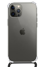NoXx Hoes Geschikt voor iPhone 12 Pro Hoesje Transparant Met Telefoonkoord Cover Shock Proof Case Koord Hoes