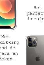 BASEY. Hoes Geschikt voor iPhone 12 Pro Hoesje Shock Proof Case Met Koord Shock Hoes Met Koord - Hoesje Geschikt voor iPhone 12 Pro Hoes Cover Met Koord - Transparant