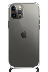 BASEY. Hoes Geschikt voor iPhone 12 Pro Hoesje Shock Proof Case Met Koord Shock Hoes Met Koord - Hoesje Geschikt voor iPhone 12 Pro Hoes Cover Met Koord - Transparant