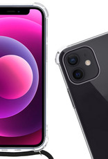 Nomfy Hoesje Geschikt voor iPhone 12 Hoesje Shock Proof Transparant Met Telefoonketting Case Shock Koord - Hoesje Geschikt voor iPhone 12 Shock Proof Case Met Koord - Transparant