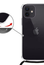iPhone 12 Hoesje Koord Shock Proof Transparant- iPhone 12 Hoesje Met Koord Transparant Case Shock - Transparant