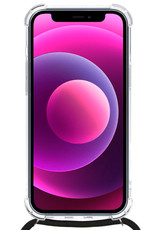 Nomfy Hoesje Geschikt voor iPhone 12 Hoesje Shock Proof Transparant Met Telefoonketting Case Shock Koord - Hoesje Geschikt voor iPhone 12 Shock Proof Case Met Koord - Transparant