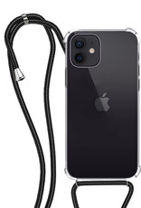 NoXx Hoes Geschikt voor iPhone 12 Hoesje Transparant Met Telefoonkoord Cover Shock Proof Case Koord Hoes