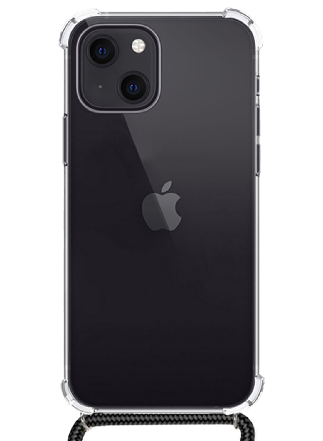 NoXx Hoes Geschikt voor iPhone 12 Hoesje Transparant Met Telefoonkoord Cover Shock Proof Case Koord Hoes