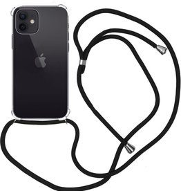 Nomfy Nomfy iPhone 12 Mini Hoesje Transparant Shockproof Met Zwart Koord