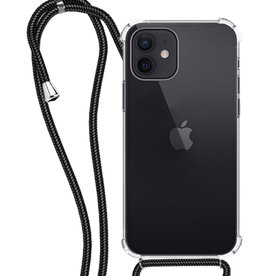 NoXx NoXx iPhone 12 Mini Hoesje Transparant Shockproof Met Zwart Koord