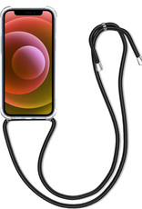 BASEY. Hoes Geschikt voor iPhone 12 Mini Hoesje Shock Proof Case Met Koord Shock Hoes Met Koord - Hoesje Geschikt voor iPhone 12 Mini Hoes Cover Met Koord - Transparant
