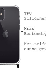 BASEY. Hoes Geschikt voor iPhone 12 Mini Hoesje Shock Proof Case Met Koord Shock Hoes Met Koord - Hoesje Geschikt voor iPhone 12 Mini Hoes Cover Met Koord - Transparant