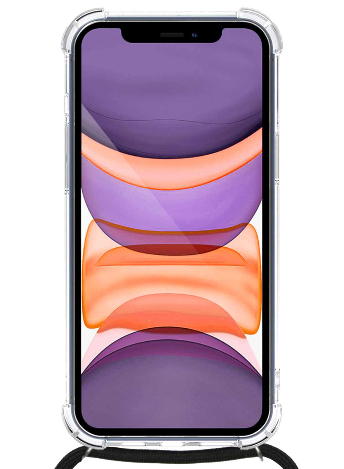 Nomfy Hoesje Geschikt voor iPhone 11 Pro Max Hoesje Shock Proof Transparant Met Telefoonketting Case Shock Koord - Hoesje Geschikt voor iPhone 11 Pro Max Shock Proof Case Met Koord - Transparant