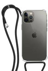 NoXx Hoes Geschikt voor iPhone 11 Pro Max Hoesje Transparant Met Telefoonkoord Cover Shock Proof Case Koord Hoes