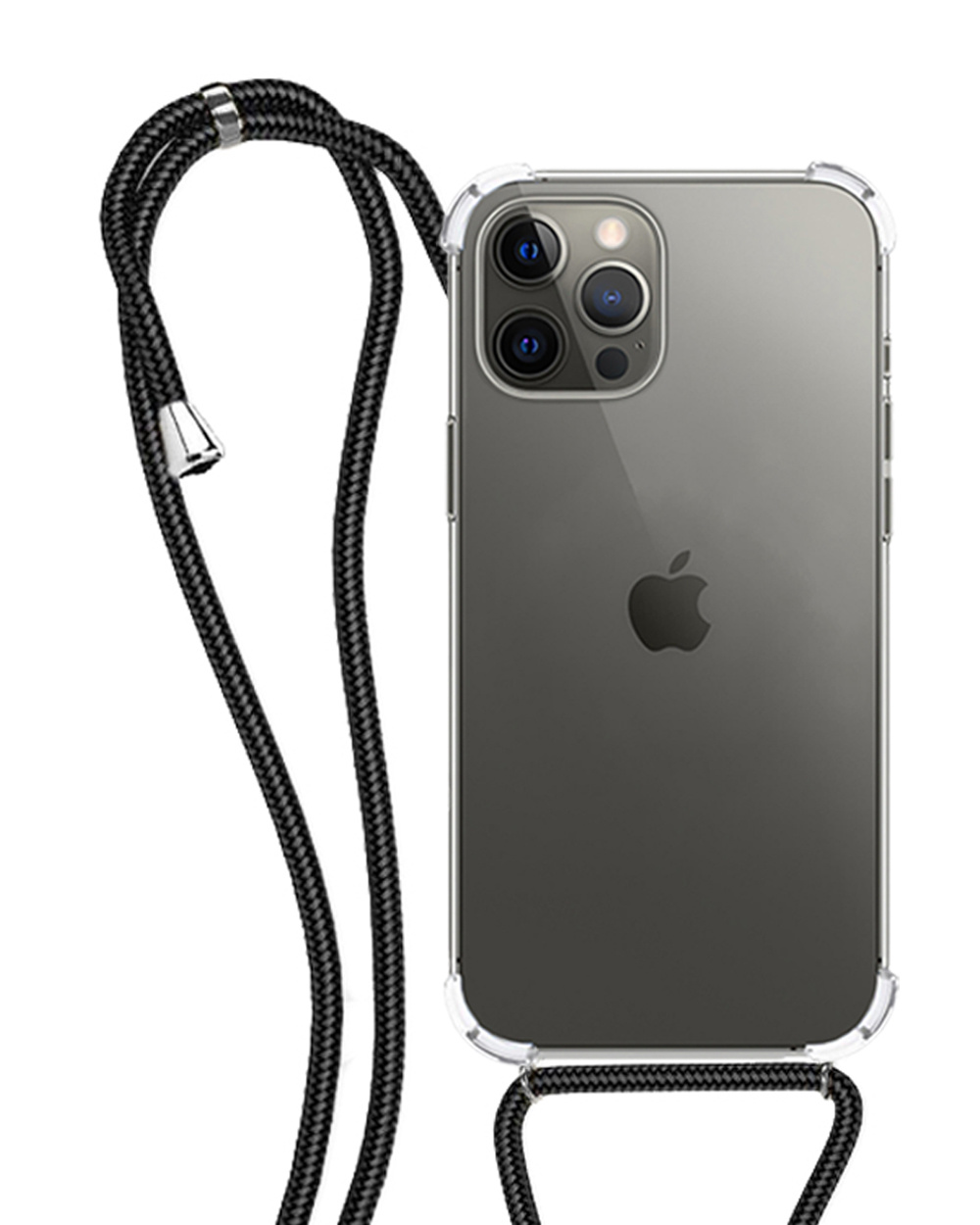 NoXx Hoes Geschikt voor iPhone 11 Pro Max Hoesje Transparant Met Telefoonkoord Cover Shock Proof Case Koord Hoes