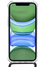 NoXx Hoes Geschikt voor iPhone 11 Pro Max Hoesje Transparant Met Telefoonkoord Cover Shock Proof Case Koord Hoes