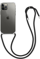 BASEY. Hoes Geschikt voor iPhone 11 Pro Max Hoesje Shock Proof Case Met Koord Shock Hoes Met Koord - Hoesje Geschikt voor iPhone 11 Pro Max Hoes Cover Met Koord - Transparant