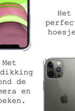 BASEY. Hoes Geschikt voor iPhone 11 Pro Max Hoesje Shock Proof Case Met Koord Shock Hoes Met Koord - Hoesje Geschikt voor iPhone 11 Pro Max Hoes Cover Met Koord - Transparant