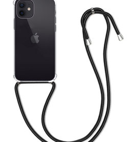 BASEY. iPhone 11 Hoesje Transparant Shockproof Met Zwart Koord