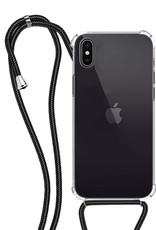 NoXx Hoes Geschikt voor iPhone Xs Max Hoesje Transparant Met Telefoonkoord Cover Shock Proof Case Koord Hoes