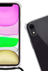 Nomfy Hoesje Geschikt voor iPhone XR Hoesje Shock Proof Transparant Met Telefoonketting Case Shock Koord - Hoesje Geschikt voor iPhone XR Shock Proof Case Met Koord - Transparant