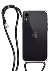 NoXx Hoes Geschikt voor iPhone XR Hoesje Transparant Met Telefoonkoord Cover Shock Proof Case Koord Hoes