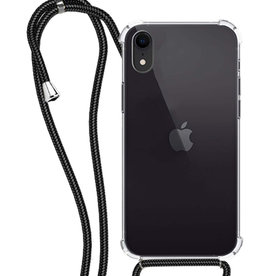 NoXx iPhone XR Hoesje Transparant Shockproof Met Zwart Koord