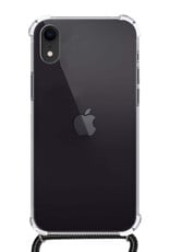NoXx Hoes Geschikt voor iPhone XR Hoesje Transparant Met Telefoonkoord Cover Shock Proof Case Koord Hoes