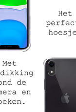 BASEY. Hoes Geschikt voor iPhone XR Hoesje Shock Proof Case Met Koord Shock Hoes Met Koord - Hoesje Geschikt voor iPhone XR Hoes Cover Met Koord - Transparant