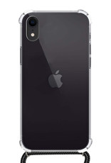 BASEY. Hoes Geschikt voor iPhone XR Hoesje Shock Proof Case Met Koord Shock Hoes Met Koord - Hoesje Geschikt voor iPhone XR Hoes Cover Met Koord - Transparant