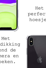 BASEY. Hoes Geschikt voor iPhone Xs Hoesje Shock Proof Case Met Koord Shock Hoes Met Koord - Hoesje Geschikt voor iPhone Xs Hoes Cover Met Koord - Transparant