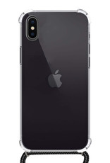 BASEY. Hoes Geschikt voor iPhone Xs Hoesje Shock Proof Case Met Koord Shock Hoes Met Koord - Hoesje Geschikt voor iPhone Xs Hoes Cover Met Koord - Transparant