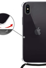 Nomfy Hoesje Geschikt voor iPhone X Hoesje Shock Proof Transparant Met Telefoonketting Case Shock Koord - Hoesje Geschikt voor iPhone X Shock Proof Case Met Koord - Transparant