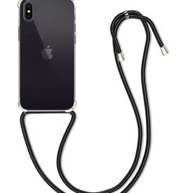 BASEY. BASEY. iPhone X Hoesje Transparant Shockproof Met Zwart Koord