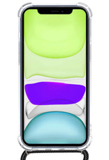 BASEY. Hoes Geschikt voor iPhone X Hoesje Shock Proof Case Met Koord Shock Hoes Met Koord - Hoesje Geschikt voor iPhone X Hoes Cover Met Koord - Transparant