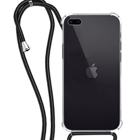 NoXx iPhone 8 Plus Hoesje Transparant Shockproof Met Zwart Koord