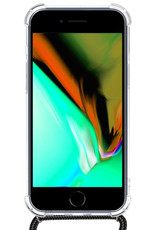 NoXx Hoes Geschikt voor iPhone 8 Plus Hoesje Transparant Met Telefoonkoord Cover Shock Proof Case Koord Hoes