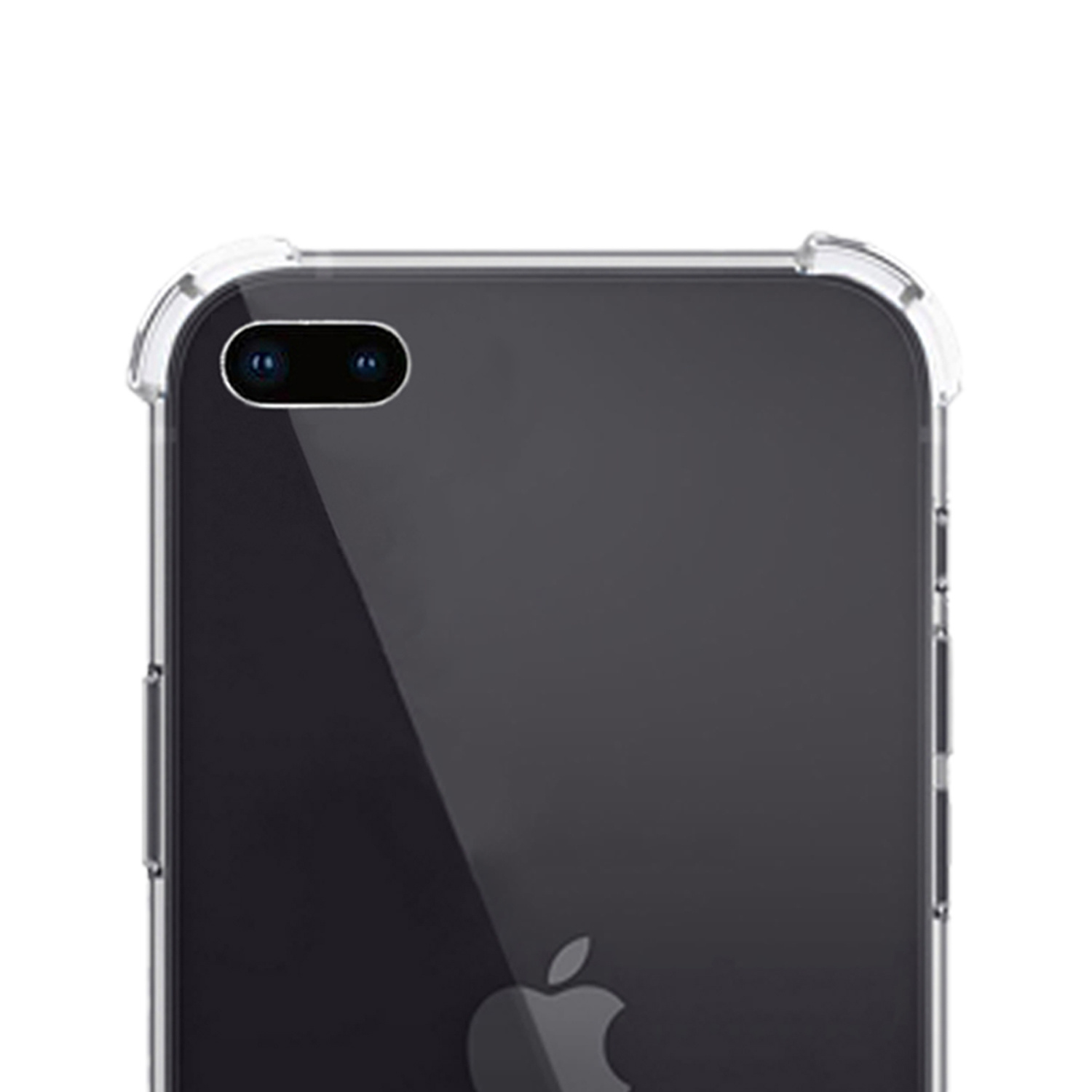 NoXx Hoes Geschikt voor iPhone 8 Plus Hoesje Transparant Met Telefoonkoord Cover Shock Proof Case Koord Hoes