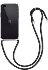 BASEY. Hoes Geschikt voor iPhone 8 Plus Hoesje Shock Proof Case Met Koord Shock Hoes Met Koord - Hoesje Geschikt voor iPhone 8 Plus Hoes Cover Met Koord - Transparant
