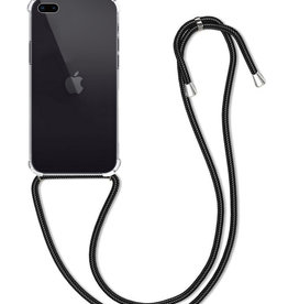 BASEY. iPhone 8 Plus Hoesje Transparant Shockproof Met Zwart Koord