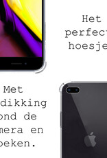 BASEY. Hoes Geschikt voor iPhone 8 Plus Hoesje Shock Proof Case Met Koord Shock Hoes Met Koord - Hoesje Geschikt voor iPhone 8 Plus Hoes Cover Met Koord - Transparant