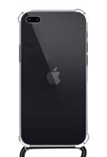 BASEY. Hoes Geschikt voor iPhone 7 Plus Hoesje Shock Proof Case Met Koord Shock Hoes Met Koord - Hoesje Geschikt voor iPhone 7 Plus Hoes Cover Met Koord - Transparant