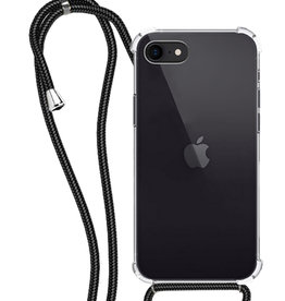 NoXx iPhone SE 2022 Hoesje Transparant Shockproof Met Zwart Koord