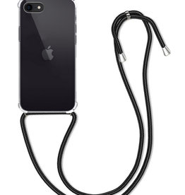 BASEY. iPhone SE 2022 Hoesje Transparant Shockproof Met Zwart Koord