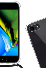 Nomfy Hoesje Geschikt voor iPhone SE 2020 Hoesje Shock Proof Transparant Met Telefoonketting Case Shock Koord - Hoesje Geschikt voor iPhone SE (2020) Shock Proof Case Met Koord - Transparant