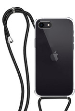 NoXx Hoes Geschikt voor iPhone SE 2020 Hoesje Transparant Met Telefoonkoord Cover Shock Proof Case Koord Hoes